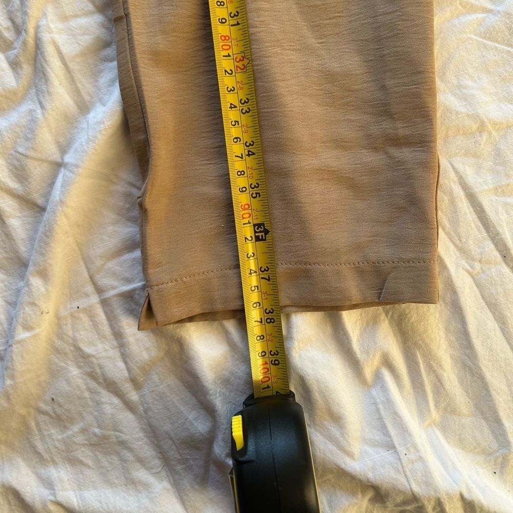 Unbranded Tan Jogger Pants Elastic Paperbag Waist Boho Casual Workwear 37x25 - Picture 5 of 12